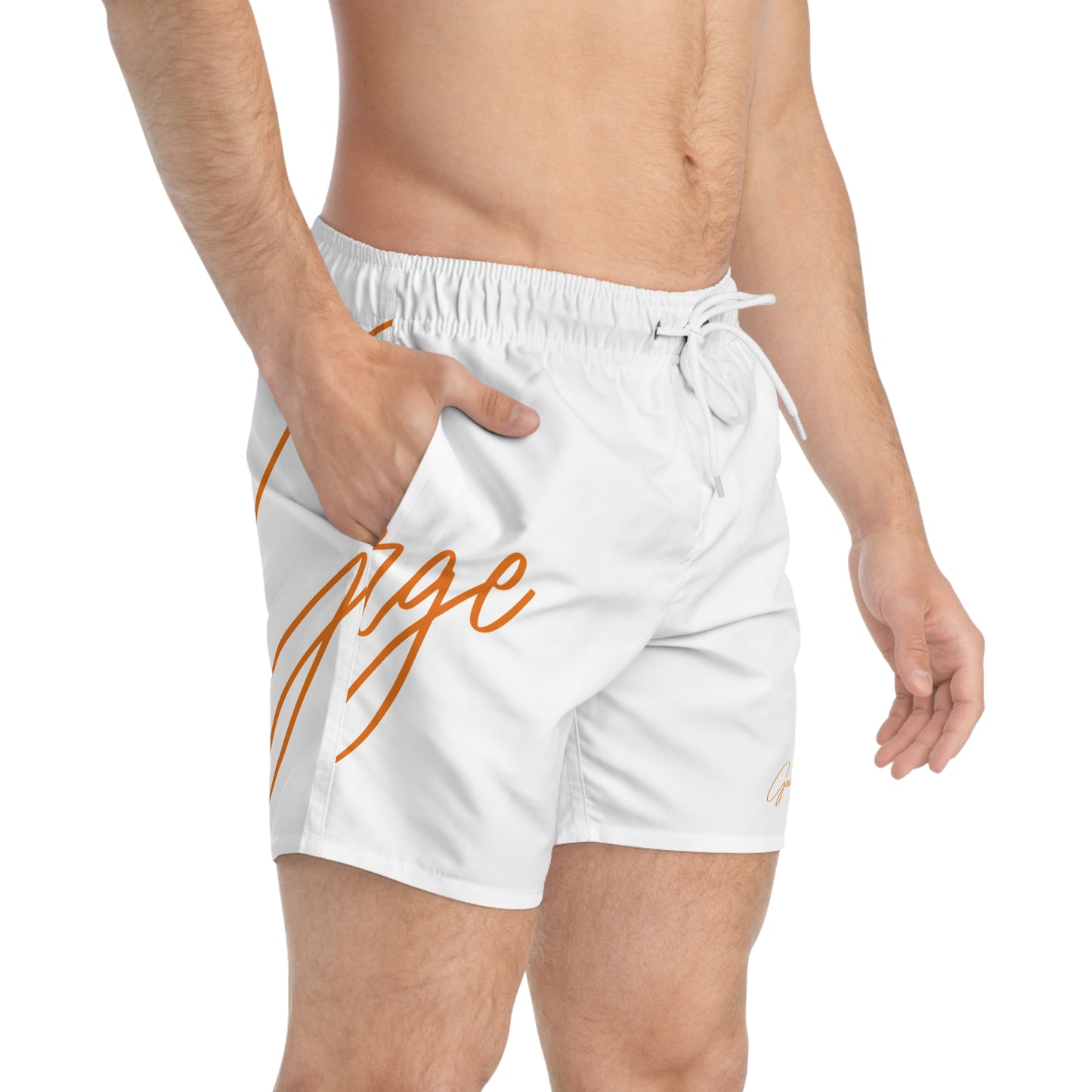 White "George" Swim Trunks