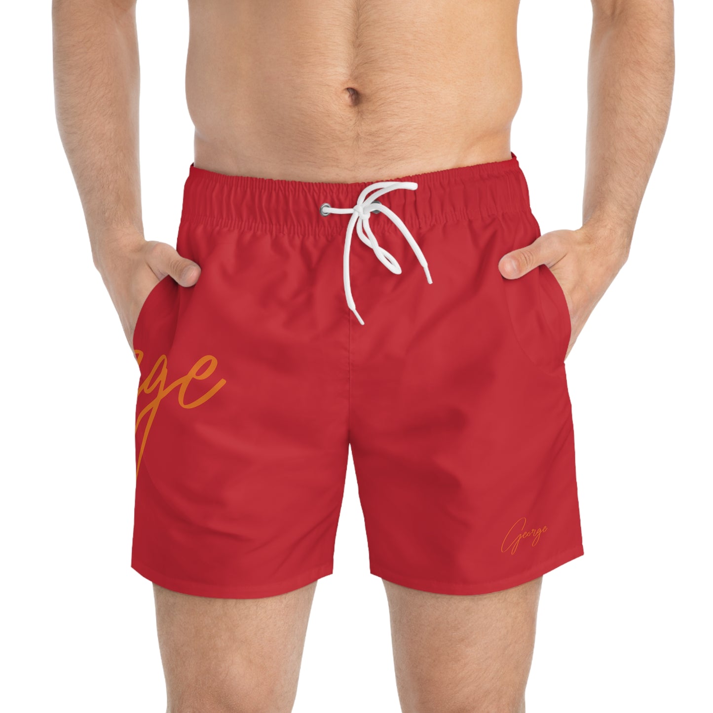 Dark Red "George" Swim Trunks