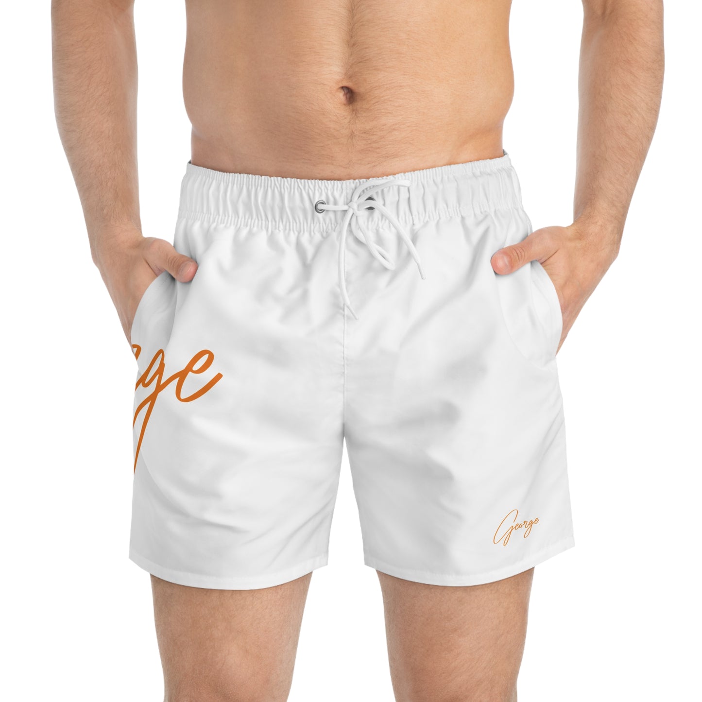 White "George" Swim Trunks