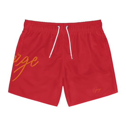 Dark Red "George" Swim Trunks